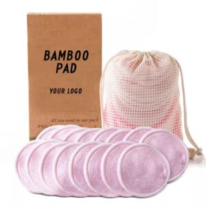 Colorful Velvet Bamboo Facial Pads Washable Cleaning Cotton Rounds