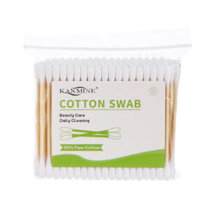 Custom Label Zipper Lock Bag 100 Count Bamboo Stick Cotton Swabs