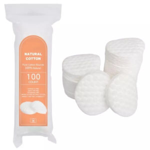 Custom Packaging 3 Layer Dot Embossed Cosmetic Cotton Rounds 100 Count