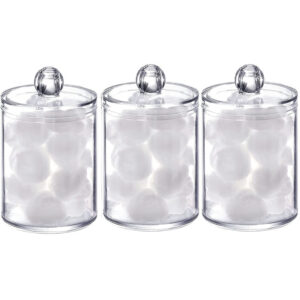 Biodegradable Cotton Balls in Glass Jar