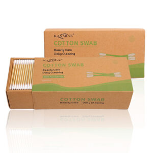 Biodegradable Bamboo Cotton Swabs 500 Count in Paper Drawer Box