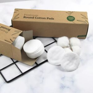 Biodegradable Cardboard Packaging Edge-locked 3 Layer Makeup Remover Cotton Rounds 100 Count