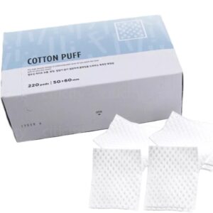 Custom Packaging 3 Layer Rhombus Embossed Square Cosmetic Facial Cotton Pads 220pcs/box