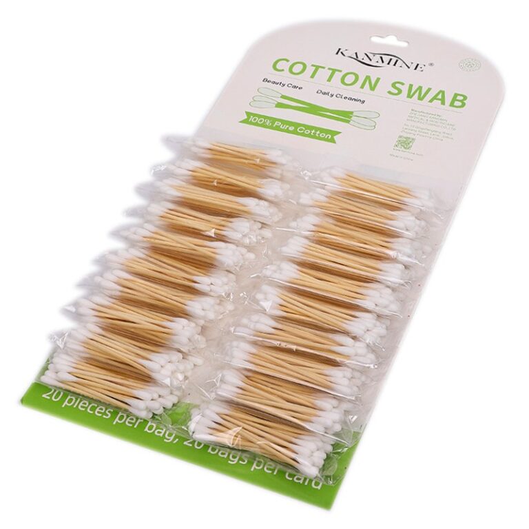 Custom Bamboo Cotton Swabs in Small Packs Attached to Cardboard (20 pcs ...