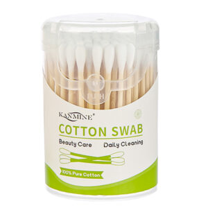 Custom Plastic Canister Bamboo Cotton Swabs (100 count)
