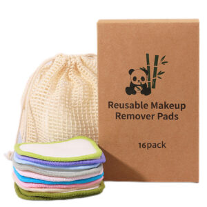 Bamboo Cotton Washable Cotton Rounds in Mesh Bag and Cardboard Box