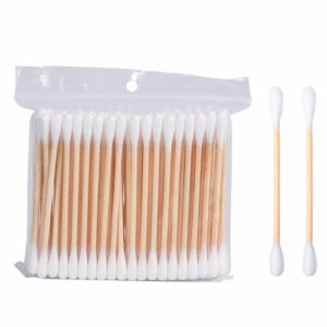 100 Count Zip Lock Bag Bamboo Cotton Swabs