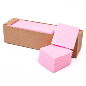 Nail Polish Remover Pink Cotton Pads 200 Count in Cardboard Box Packaing