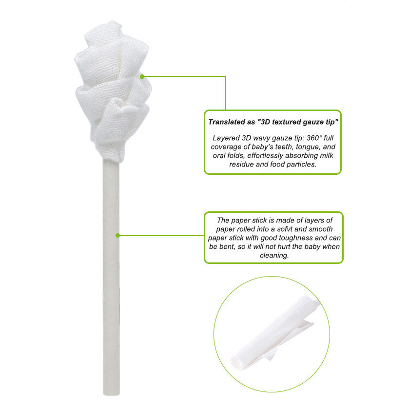 Baby Oral Gauze Cleaner Paper Rod (Spiral Shape) - Image 4